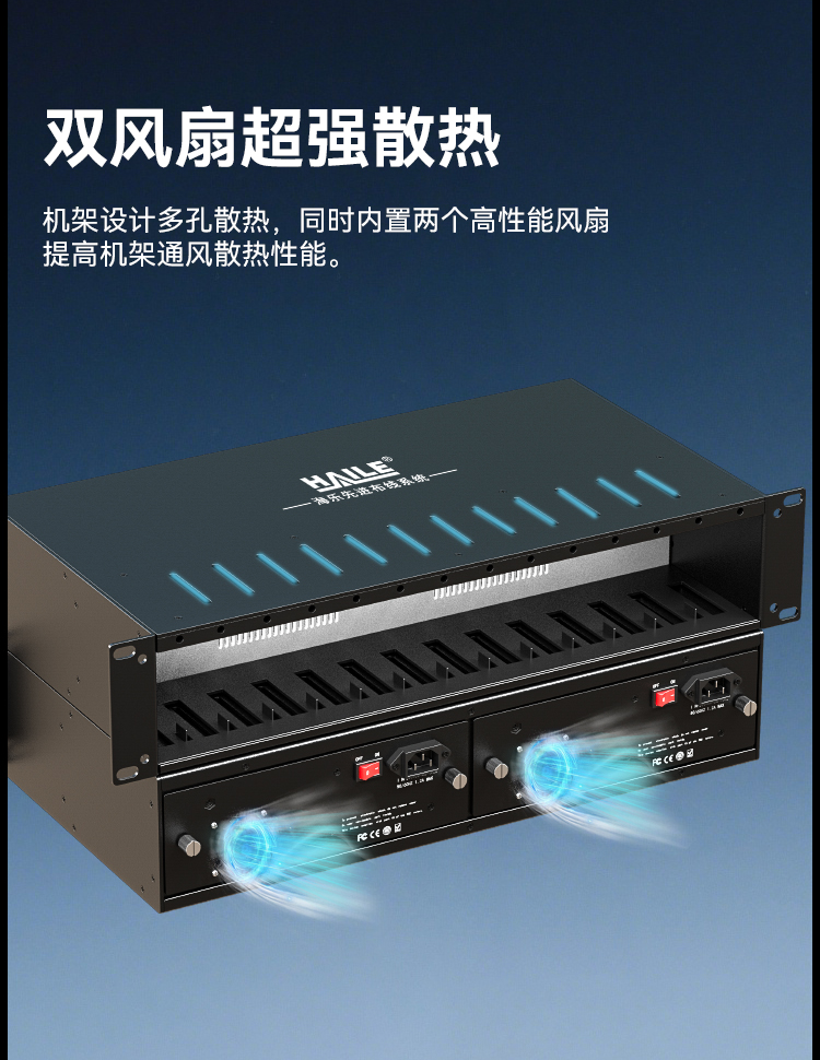收发器机架14槽 光电转换器机框19英寸2U双电源1台 HC-R14-2_https://www.haile-cn.com_传输产品_第5张