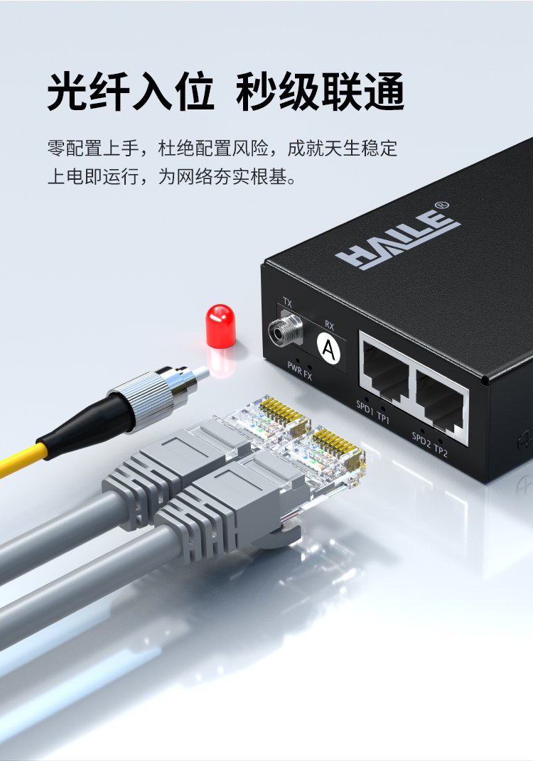 光纤收发器 百兆单模单纤1光2电 20公里 FC口光电转换器1对两台 HC-610FC-2-A/B-20_https://www.haile-cn.com_传输产品_第2张