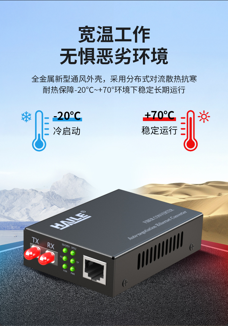 光纤收发器 百兆单模双纤1光1电 20公里 FC口光电转换器1台 HC-610FC-20_https://www.haile-cn.com_传输产品_第4张