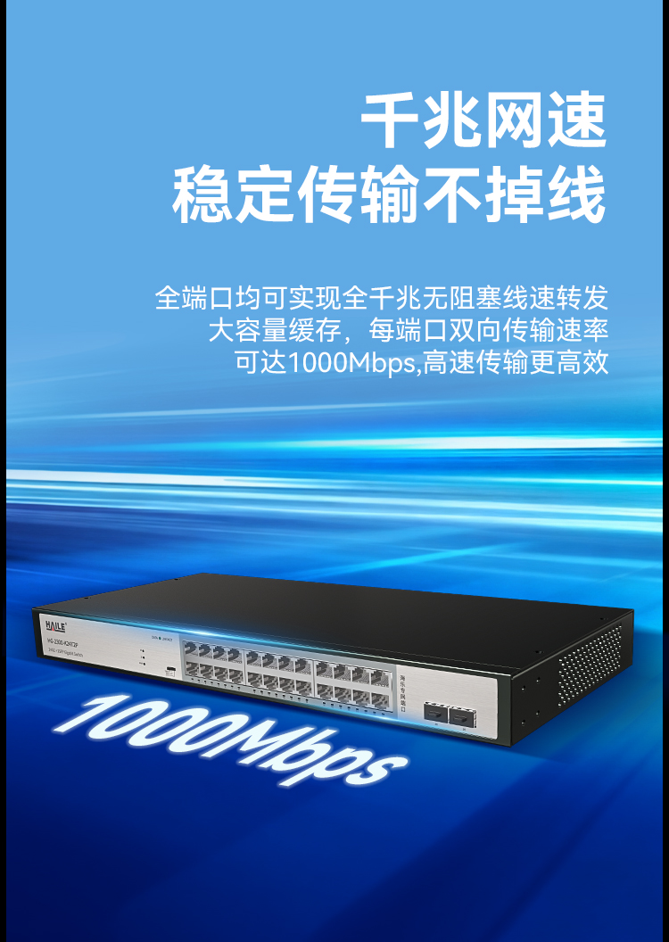 HAILE海乐内外网24口+2SFP口千兆交换机水晶头异形结构灰色专网网络分流器HG-2300-K24T2P_https://www.haile-cn.com_专网交换机_第5张
