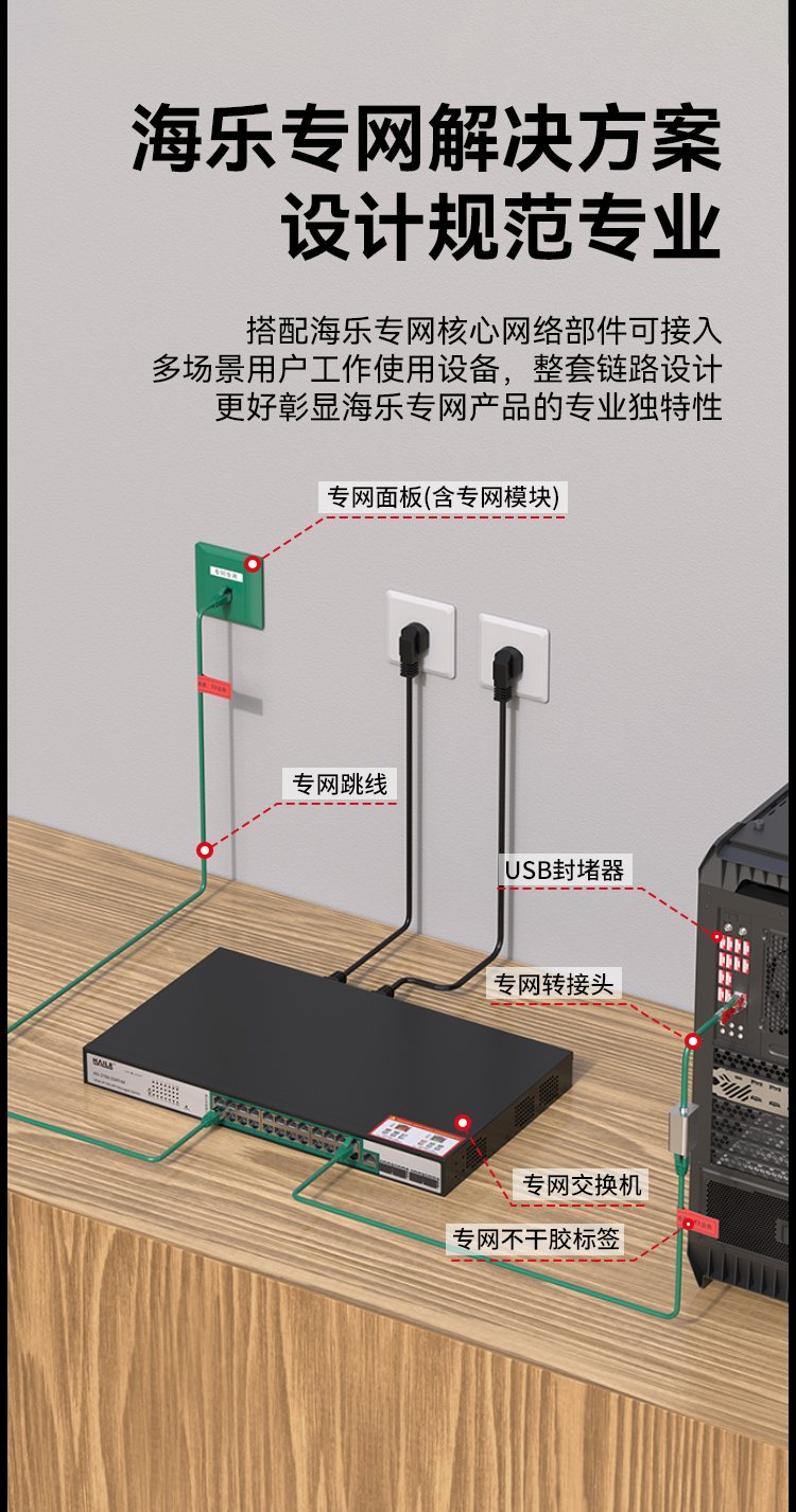 HAILE海乐内外网24口+4SFP口三层网管万兆交换机水晶头异形结构绿色专网网络分流器HG-3700-D24T4X_https://www.haile-cn.com_专网交换机_第7张
