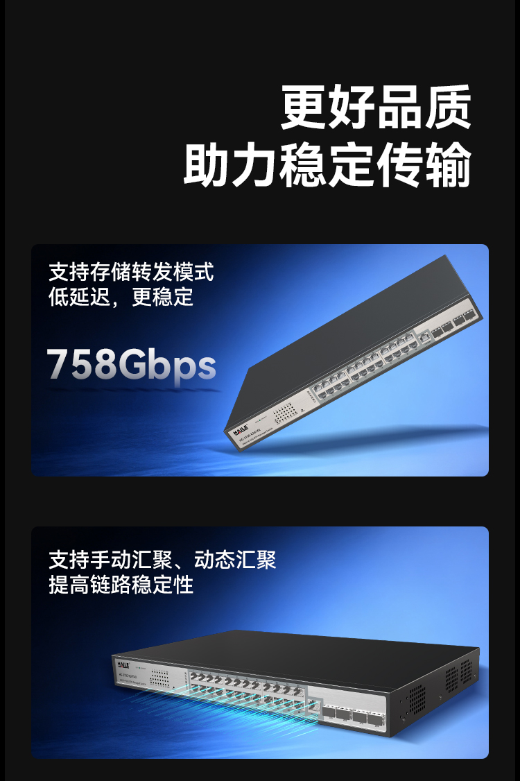 HAILE海乐内外网24口+4SFP口三层网管万兆交换机水晶头异形结构灰色专网网络分流器HG-3700-K24T4X_https://www.haile-cn.com_专网交换机_第8张