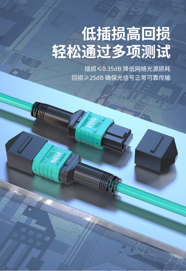 MPO-MPO光纤跳线8芯电信级40/100G万兆多模OM3母头B极性_https://www.haile-cn.com_MPO光纤跳线_第7张