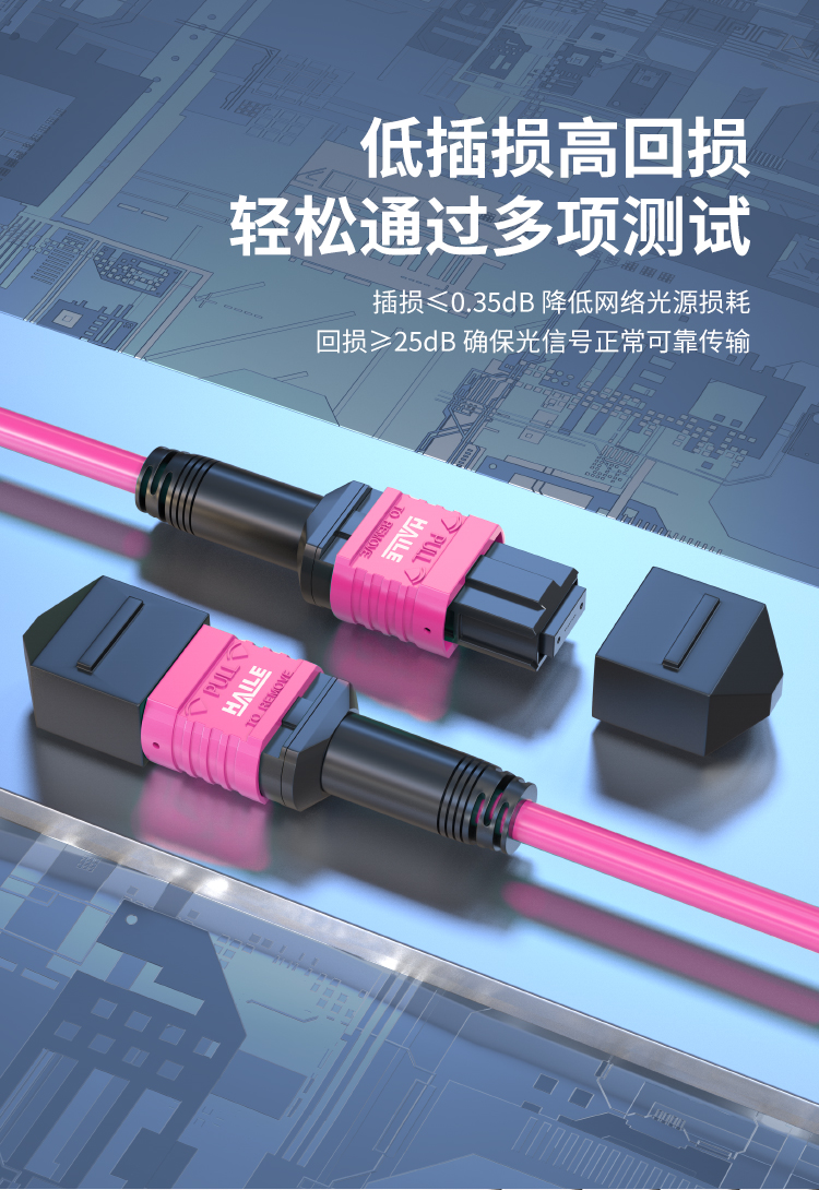 MPO-MPO光纤跳线8芯电信级100/200/400G万兆多模OM4母头B极性_https://www.haile-cn.com_MPO光纤跳线_第7张