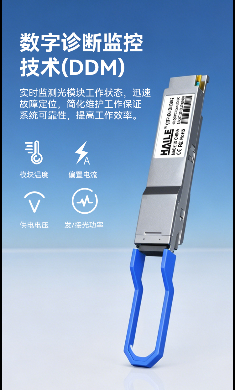 QSFP-40G-SM1310-2 40G单模LC接口 40G 1310nm 2km 1个带DDM兼容华为H3C锐捷中兴_https://www.haile-cn.com_布线产品_第7张