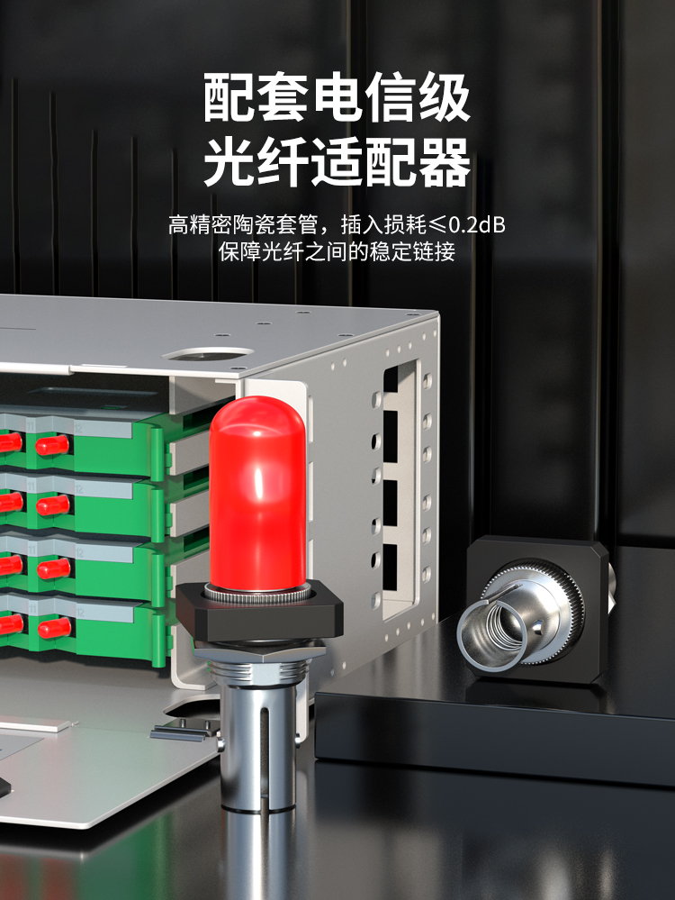 96口96芯 ODF光纤配线架 单模尾纤法兰满配 ST接口 19英寸机架抽拉式终端盒 HT-ODF-96-ST_https://www.haile-cn.com_布线产品_第2张