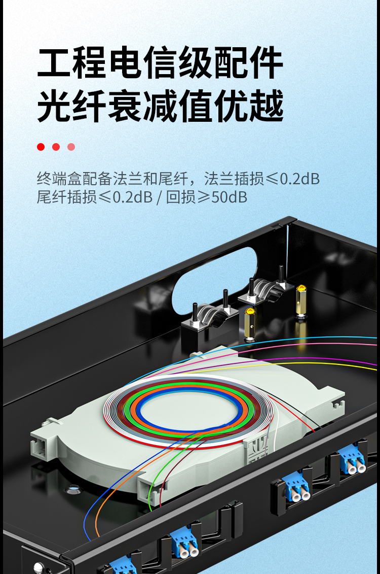 12口光纤终端盒 12芯LC单模满配 光纤盒 光缆尾纤熔接盒 光纤配线架 P1-12-LC_https://www.haile-cn.com_布线产品_第6张