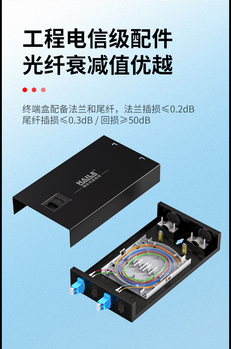 光纤终端盒4芯 4口LC满配单模9/125光缆尾纤盒熔接盒光纤配线架 桌面直插式P1-Z4-LC_https://www.haile-cn.com_布线产品_第7张