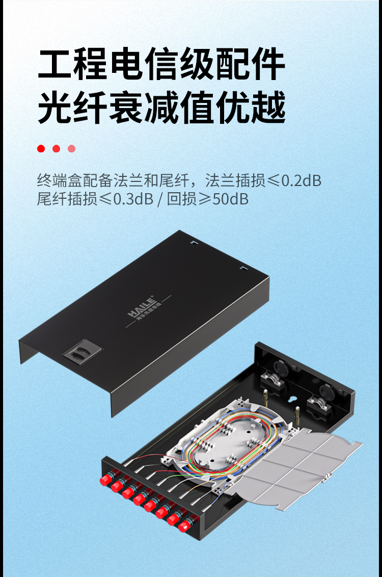 光纤终端盒8芯 8口FC满配单模9/125光缆尾纤盒熔接盒光纤配线架 桌面直插式P1-Z8-FC_https://www.haile-cn.com_布线产品_第7张