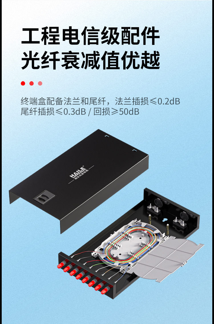 光纤终端盒8芯 8口ST满配单模9/125光缆尾纤盒熔接盒光纤配线架 桌面直插式P1-Z8-ST_https://www.haile-cn.com_布线产品_第7张