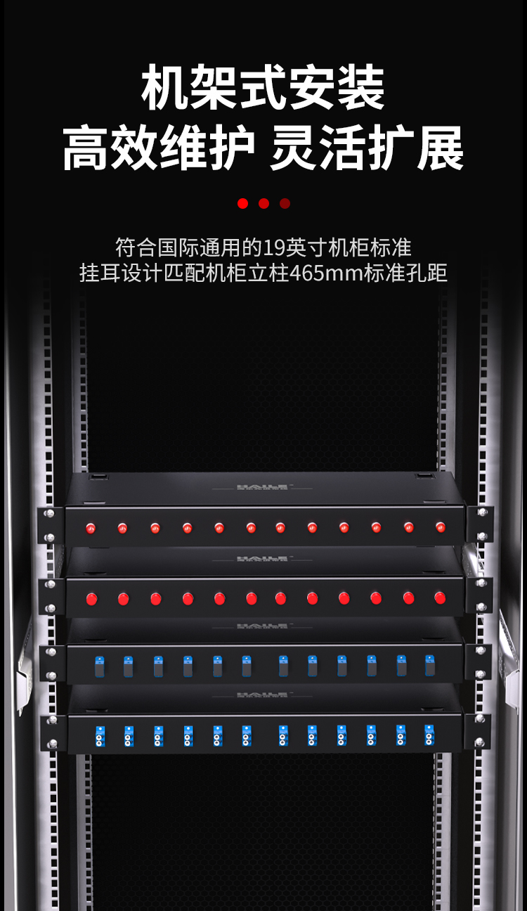 光纤终端盒12芯 12口FC满配单模9/125光缆尾纤盒熔接盒光纤配线架 机架式P1-Z12-FC_https://www.haile-cn.com_布线产品_第5张