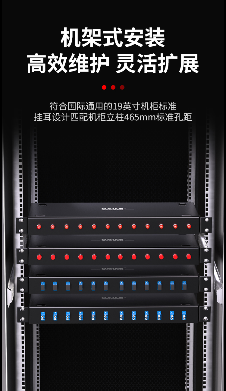 光纤终端盒12芯 12口SC满配单模9/125光缆尾纤盒熔接盒光纤配线架 机架直插式P1-Z12-SC_https://www.haile-cn.com_布线产品_第5张