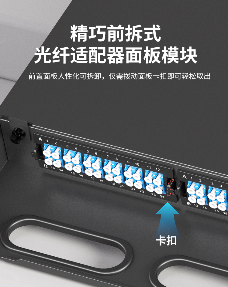 12芯LC单模满配高密度配线箱架熔接式1U万兆终端盒配线架封闭式HT-GM12S2_https://www.haile-cn.com_布线产品_第3张
