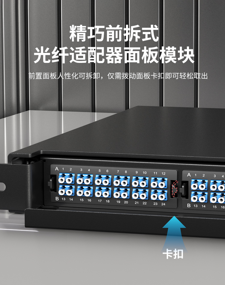 12芯LC单模满配高密度配线箱架熔接式1U万兆终端盒配线架抽拉式HT-GM12S3_https://www.haile-cn.com_布线产品_第3张
