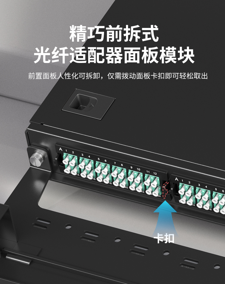 72芯多模OM3满配高密度配线箱架熔接式1U万兆终端盒配线架开放式HT-GM72MT1_https://www.haile-cn.com_布线产品_第3张