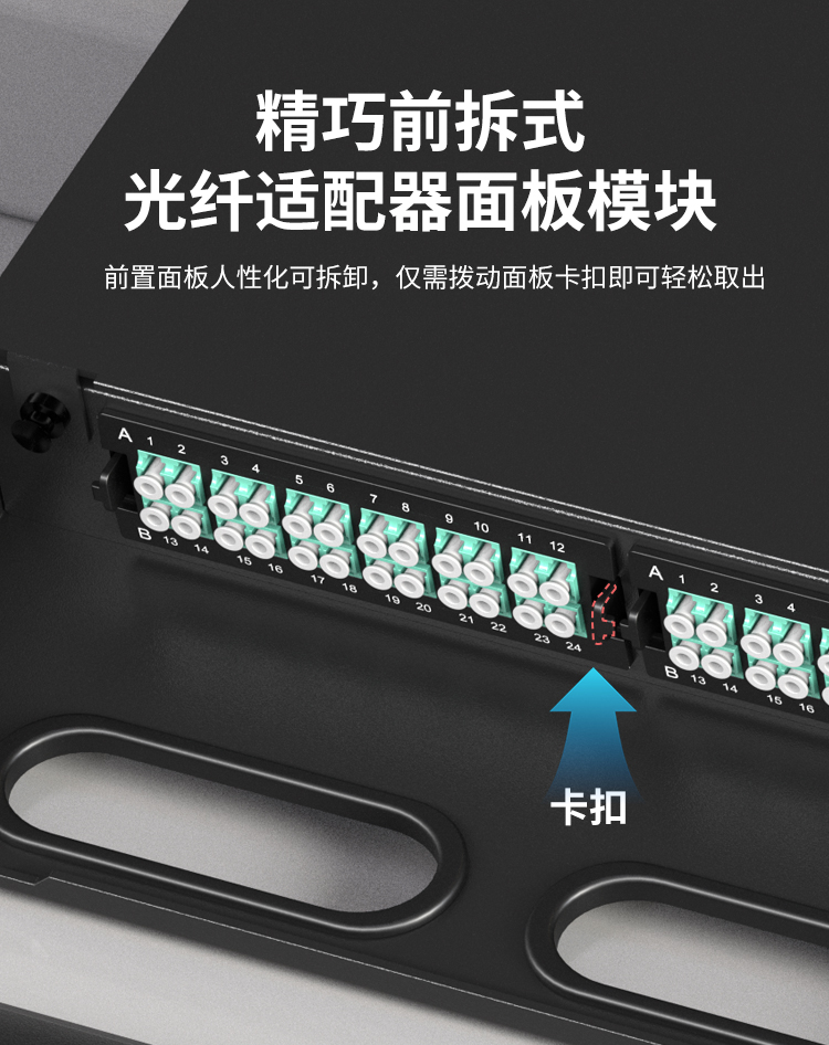 72芯多模OM3满配高密度配线箱架熔接式1U万兆终端盒配线架封闭式HT-GM72MT2_https://www.haile-cn.com_布线产品_第3张