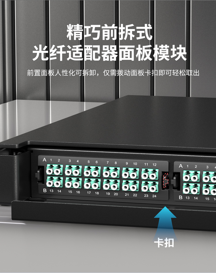12芯多模OM3满配高密度配线箱架熔接式1U万兆终端盒配线架抽拉式HT-GM12MT3_https://www.haile-cn.com_数据中心_第3张