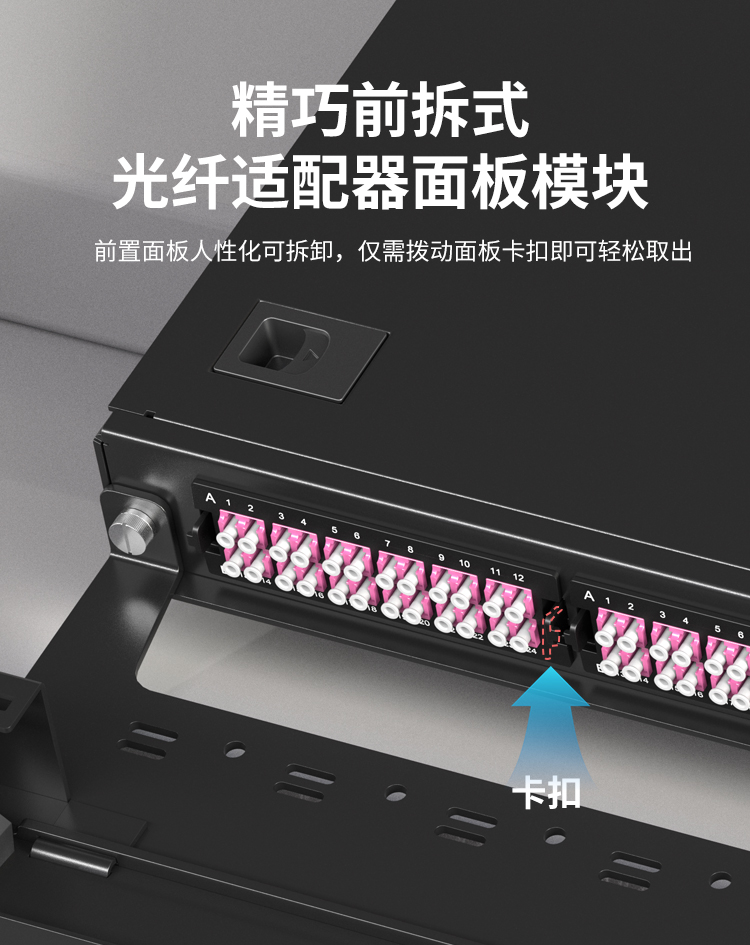 24芯多模OM4满配高密度配线箱架熔接式1U万兆终端盒配线架开放式HT-GM24MTA1_https://www.haile-cn.com_布线产品_第3张
