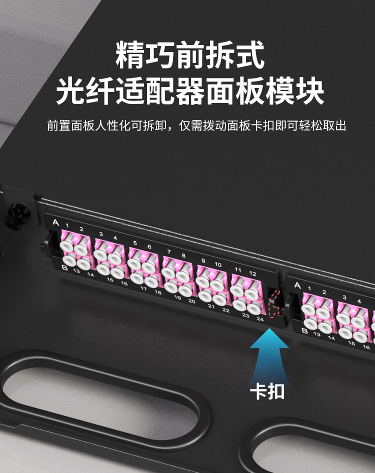 48芯多模OM4满配高密度配线箱架熔接式1U万兆终端盒配线架封闭式HT-GM48MTA2_https://www.haile-cn.com_布线产品_第3张