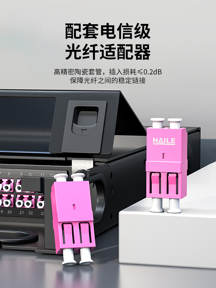 48芯多模OM4满配高密度配线箱架熔接式1U万兆终端盒配线架封闭式HT-GM48MTA2_https://www.haile-cn.com_布线产品_第5张