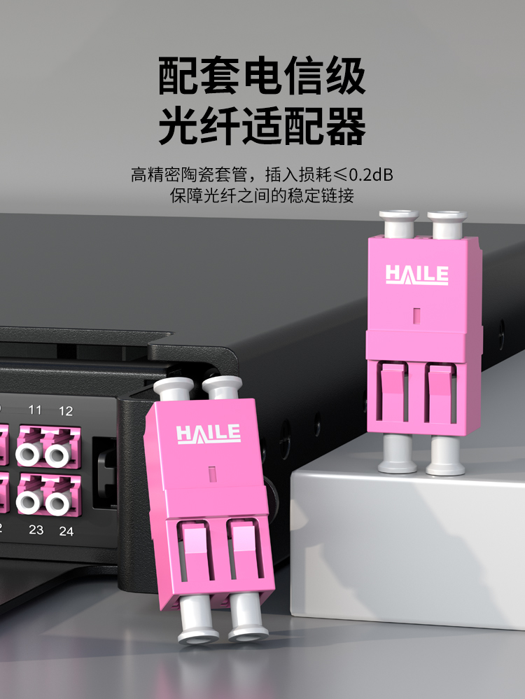 48芯多模OM4满配高密度配线箱架熔接式1U万兆终端盒配线架抽拉式HT-GM48MTA3_https://www.haile-cn.com_布线产品_第5张