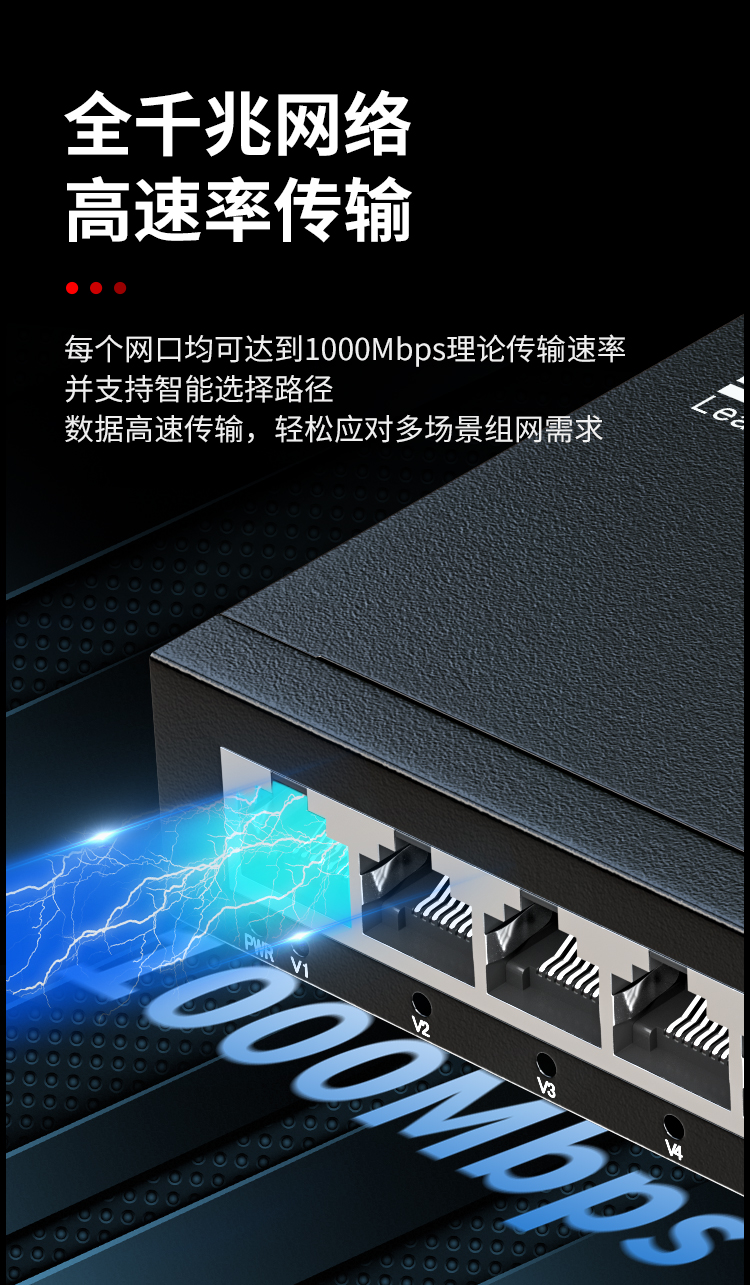 8口千兆交换机8口监控工程网络网线分线器家用宿舍安防监控分流器金属机身HC-620-8_https://www.haile-cn.com_商业级交换机_第4张