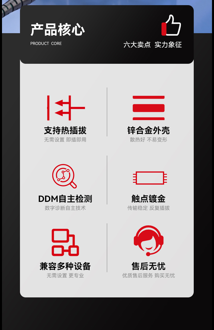 HAILE 光模块QSFP-DD-400G-MM850 400G多模MPO接口 850nm 100m1个带DDM兼容华为H3C锐捷中兴思科_https://www.haile-cn.com_布线产品_第2张